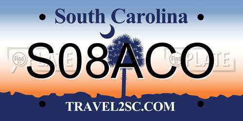 S08ACO South Carolina License Plate