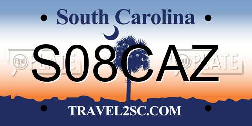 S08CAZ South Carolina License Plate