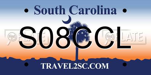 S08CCL South Carolina License Plate