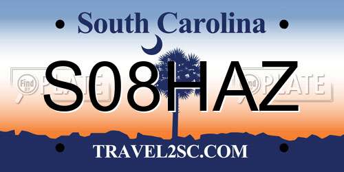 S08HAZ South Carolina License Plate