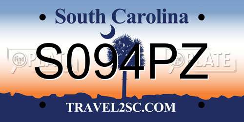 S094PZ South Carolina License Plate