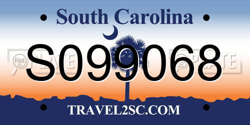 S099068 South Carolina License Plate