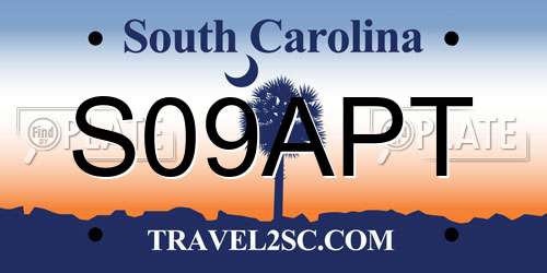 S09APT South Carolina License Plate