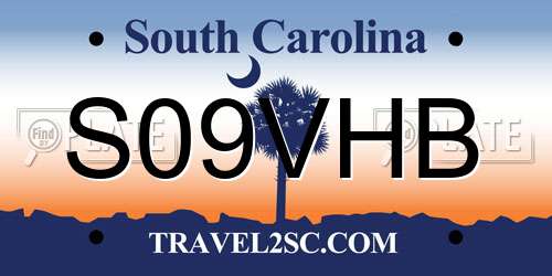 S09VHB South Carolina License Plate