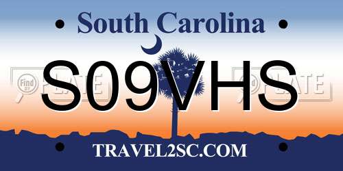 S09VHS South Carolina License Plate