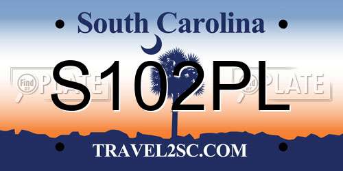 S102PL South Carolina License Plate