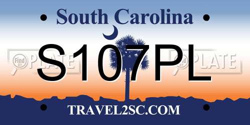 S107PL South Carolina License Plate