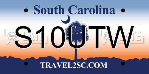 S10UTW South Carolina License Plate