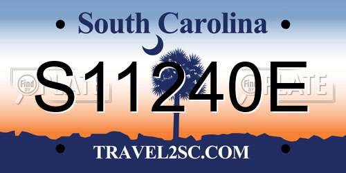 S11240E South Carolina License Plate