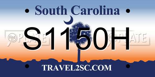 S1150H South Carolina License Plate