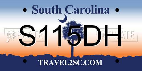 S115DH South Carolina License Plate