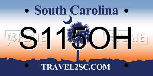 S115OH South Carolina License Plate