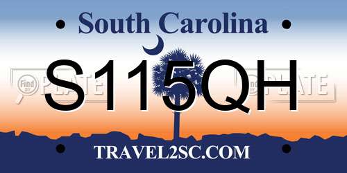 S115QH South Carolina License Plate