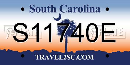 S11740E South Carolina License Plate