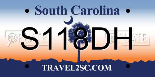 S118DH South Carolina License Plate