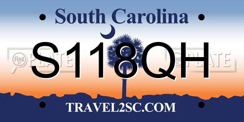 S118QH South Carolina License Plate
