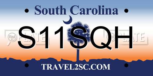 S11SQH South Carolina License Plate