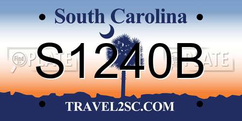S1240B South Carolina License Plate