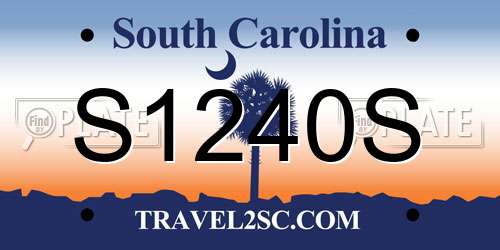 S1240S South Carolina License Plate