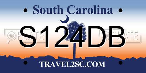 S124DB South Carolina License Plate