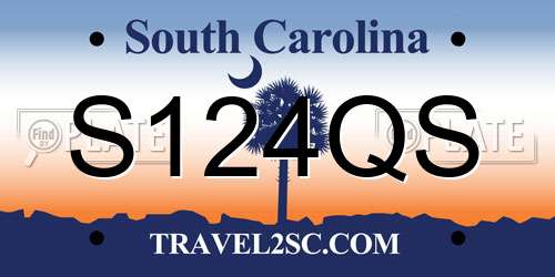 S124QS South Carolina License Plate