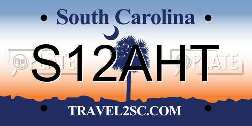 S12AHT South Carolina License Plate
