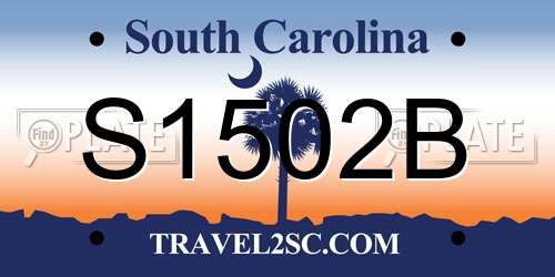 S1502B South Carolina License Plate