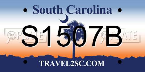 S1507B South Carolina License Plate