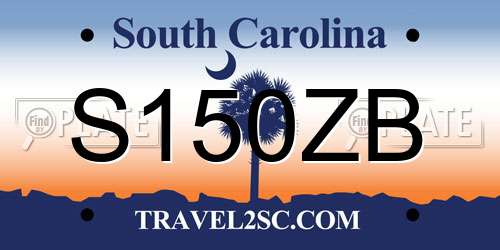 S150ZB South Carolina License Plate