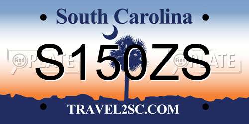 S150ZS South Carolina License Plate