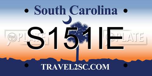 S151IE South Carolina License Plate