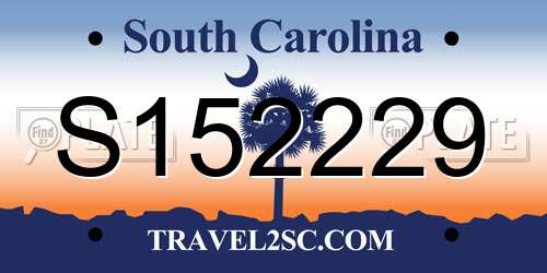 S152229 South Carolina License Plate