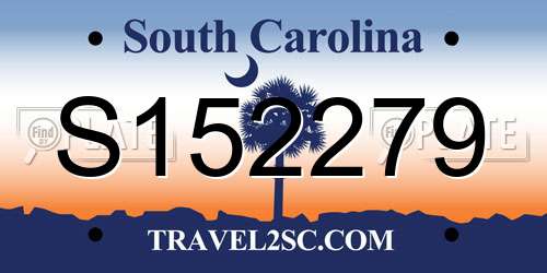 S152279 South Carolina License Plate