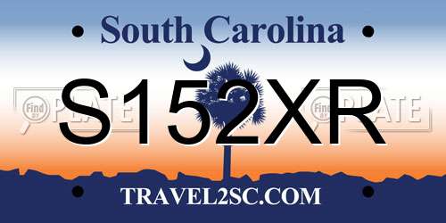 S152XR South Carolina License Plate