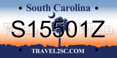 S15501Z South Carolina License Plate