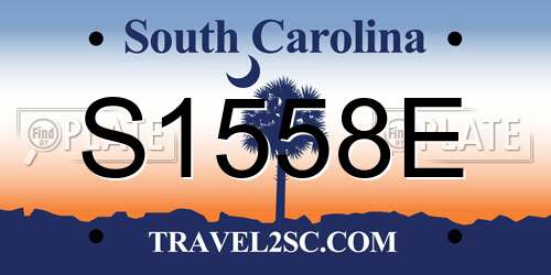 S1558E South Carolina License Plate