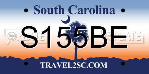 S155BE South Carolina License Plate