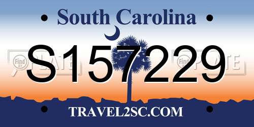 S157229 South Carolina License Plate