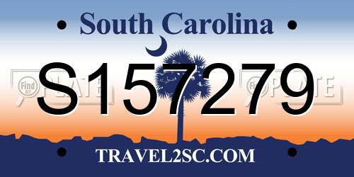 S157279 South Carolina License Plate