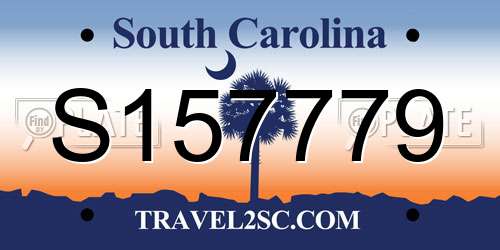 S157779 South Carolina License Plate