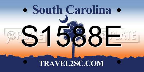 S1588E South Carolina License Plate