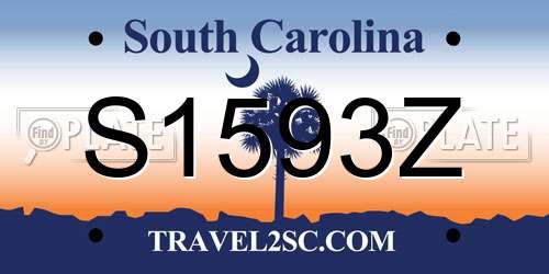 S1593Z South Carolina License Plate