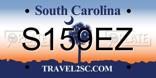 S159EZ South Carolina License Plate