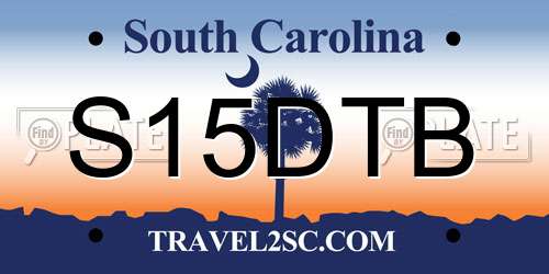 S15DTB South Carolina License Plate