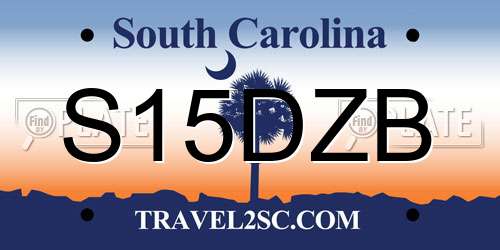 S15DZB South Carolina License Plate