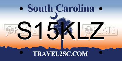 S15KLZ South Carolina License Plate