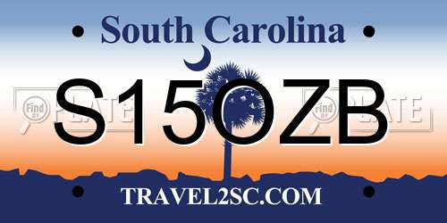 S15OZB South Carolina License Plate