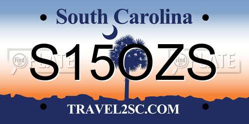 S15OZS South Carolina License Plate