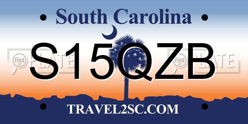 S15QZB South Carolina License Plate