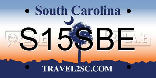 S15SBE South Carolina License Plate